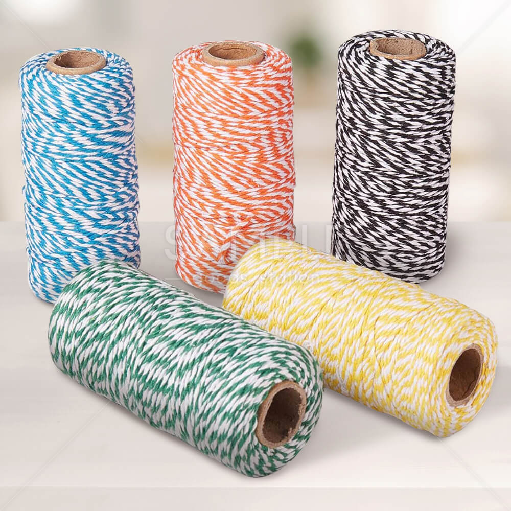 マクラメロープ 綿ロープ ギフト ラッピング デコレーション 手芸 編み物 DIY インテリア (5色セット)