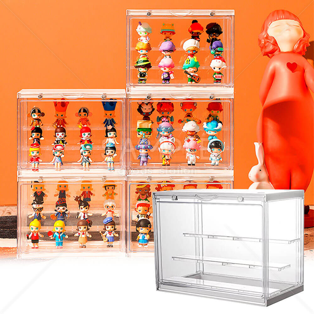 ディスプレイケース 展示ボックス フィギュア 模型 コレクション 埃防止 アクリル素材 クリア (ホワイト)