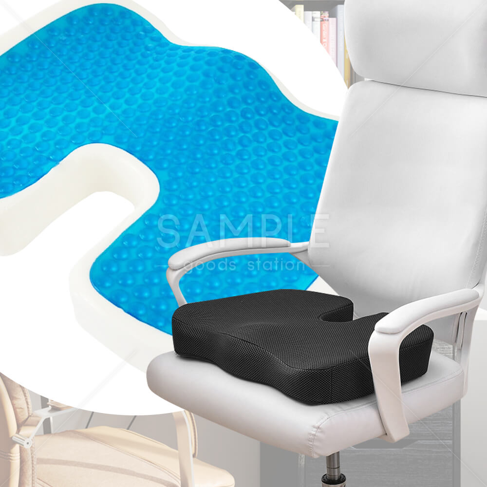 低反発ジェルクッション オフィスチェア 車 椅子 座席 デスクワーク 勉強 低反発座布団 椅子用クッション 洗えるカバー