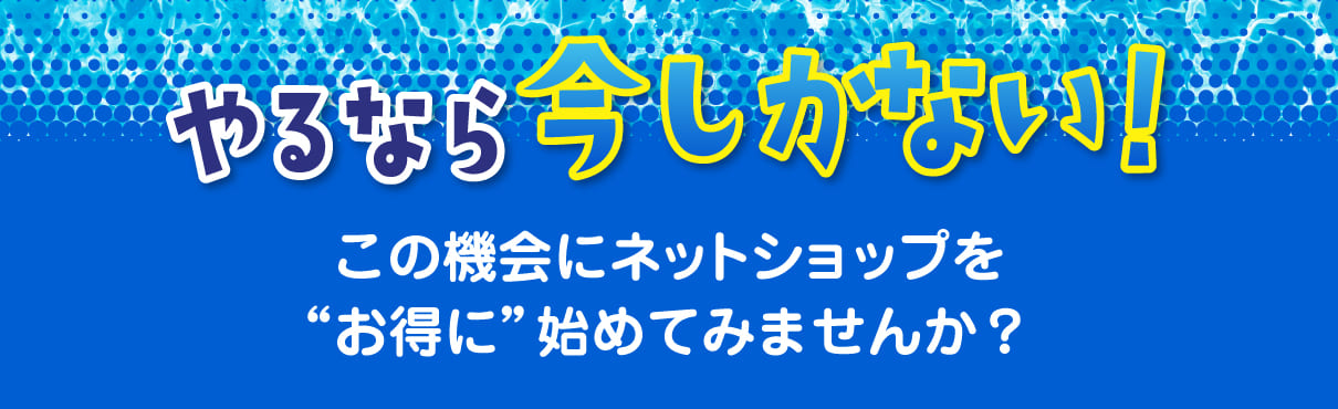 ネットショップを始めるなら今しかない