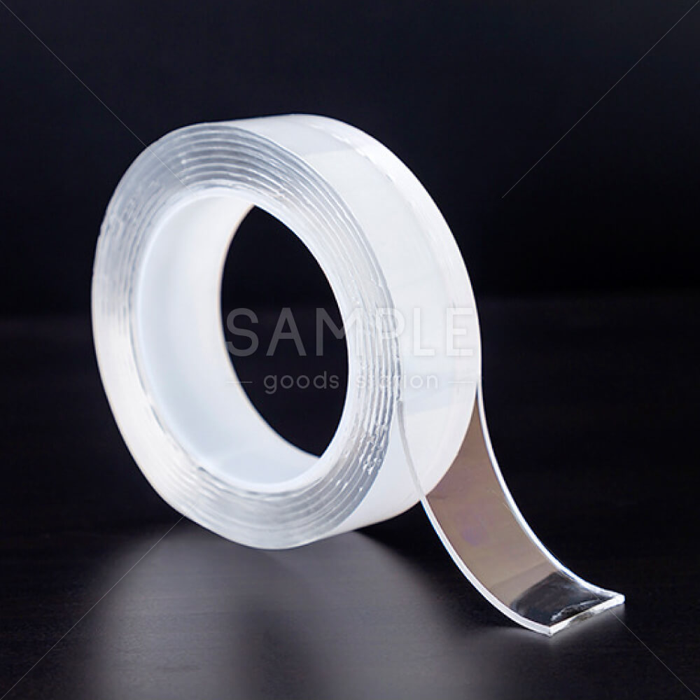 両面テープ 透明 クリア 目立たない 転倒対策 滑り止め 伸縮性 水洗い 繰り返し使える リユース 固定 (5cm×5m)