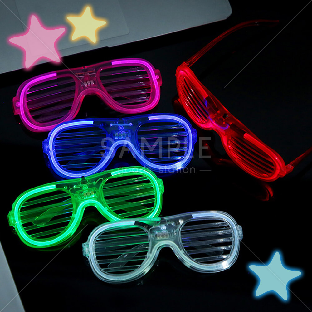 パーティーメガネ 光る LED サングラス 眼鏡 面白い 撮影用小道具 仮装 パーティー コスプレ カラフル ライトアップ 5個セット