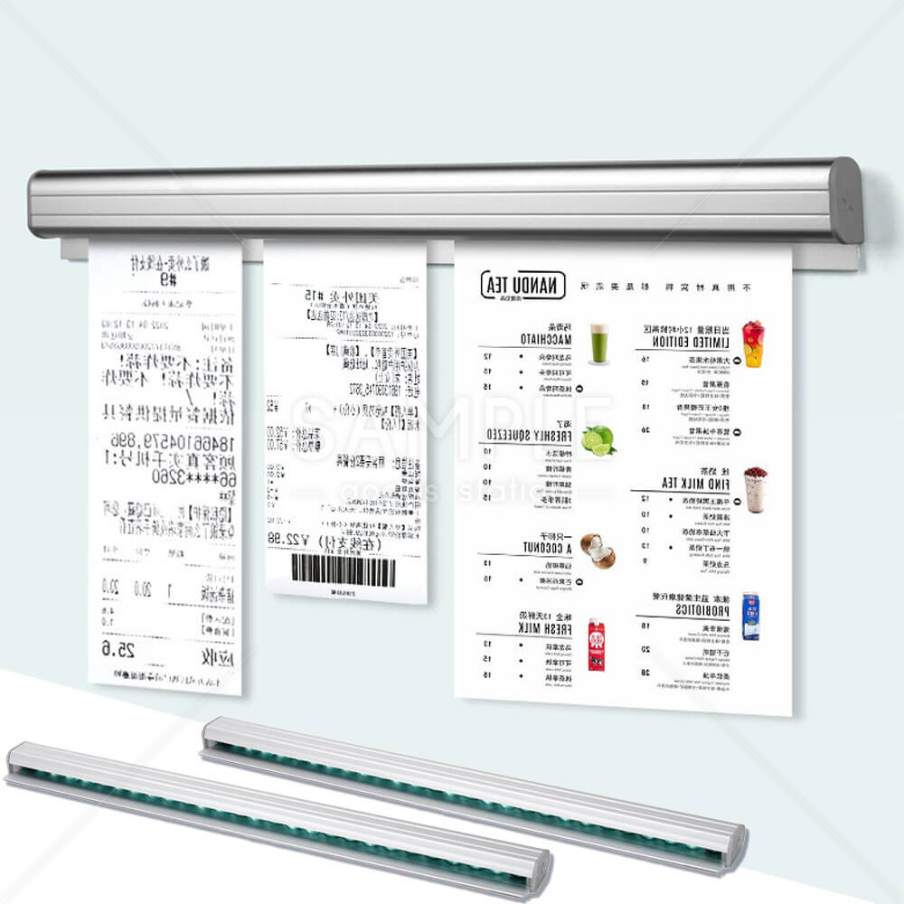オーダークリッパー 伝票差し 伝票ホルダー 穴あけ不要 両面テープ付属 アルミニウム合金製 業務用 飲食店 喫茶店 レストラン 厨房 オフィス 2個セット 壁掛け 領収書差し シルバー 注文書クリップ