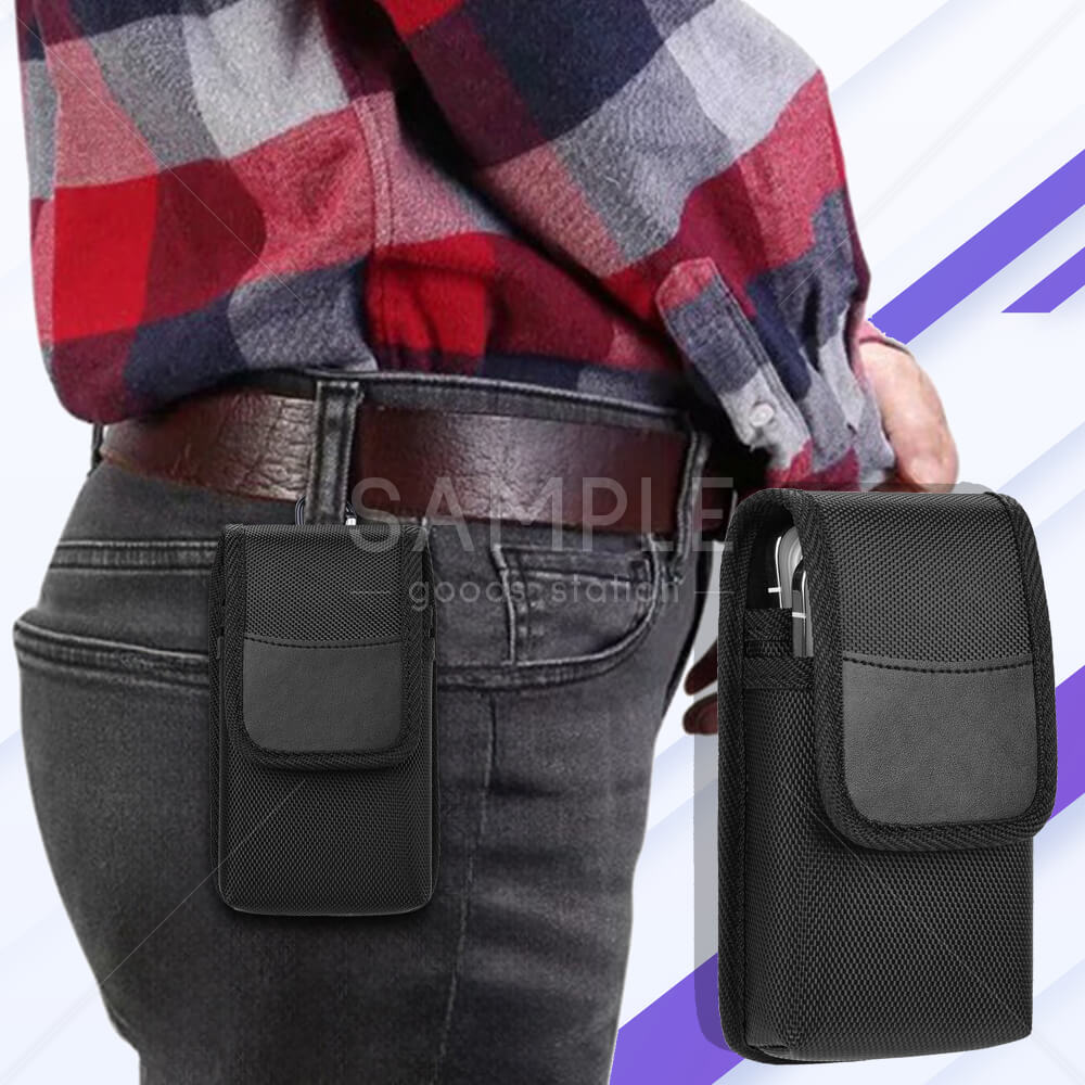 ペンホルダー スマホホルダー ベルト通しタイプ ペンケース 蓋付き 2段構造 スマホ収納 カラビナ付き 工具 万能ケース シンプルなデザイン しっかり固定 クリップ フック 3WAY ナイロン素材 優れた耐久性